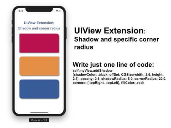 UIView shadow and specific corner radius Swift 5