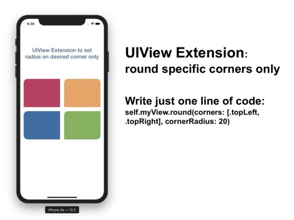 UIView rounded specific corners only, uiview rounded corners bottom only, uiview rounded corners top only